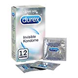 Durex Invisible Kondome, extra dünn für intensives Empfinden, 12er Pack (1 x 12 Stück)