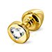 Aluminium Analplug Anni mit Swarovski Kristall mit 25mm Durchmesser (Gold)