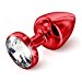 Aluminium Analplug Anni mit Swarovski Kristall mit 25mm Durchmesser (Rot)