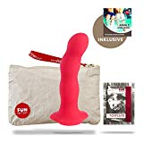 Fun Factory BOUNCER rot Dildo aus Silikon für sie und ihn (inklusive Tasche + Gleitgel)