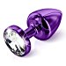 Aluminium Analplug Anni mit Swarovski Kristall mit 30mm Durchmesser (Pink)