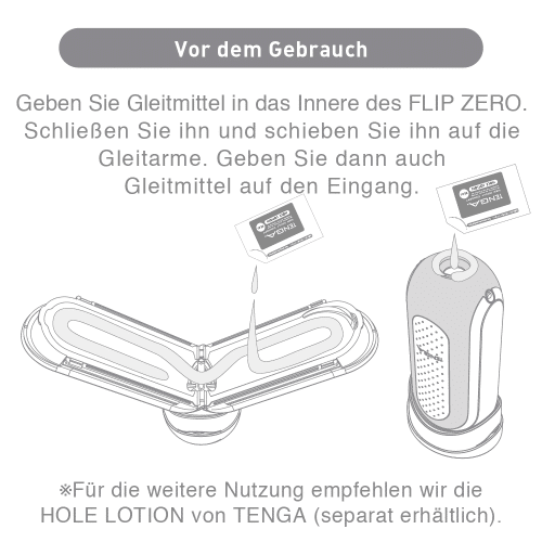Tenga Flip Zero: Gleitmittel auftragen.